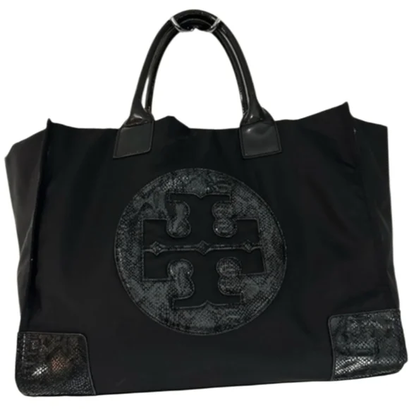 Tory Burch Ella Tote bag in Black Snake Print - Picture 7 of 11